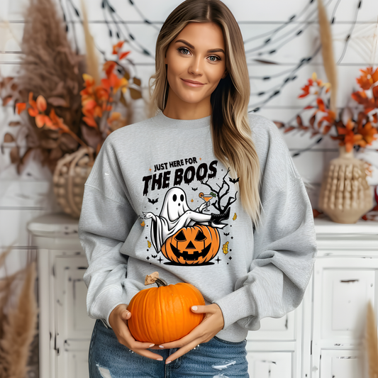 Halloween Ghost Just Here for the Boss- Full Color-DTF TRANSFER
