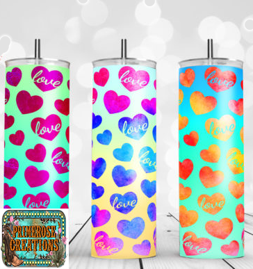 Heart Love Tumbler Sublimation Design