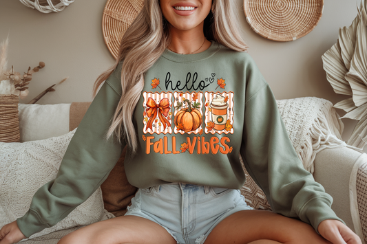 Hello Fall Vibes Stamps - Full Color DTF Transfer-2-5 Business Days