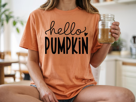 Hello Pumpkin - Full Color - DTF Transfer - Flash Grab Friday