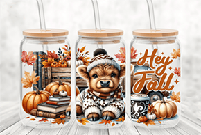 Hey Fall Highland-16 oz UVDTF Wrap - 2-5 Business Days