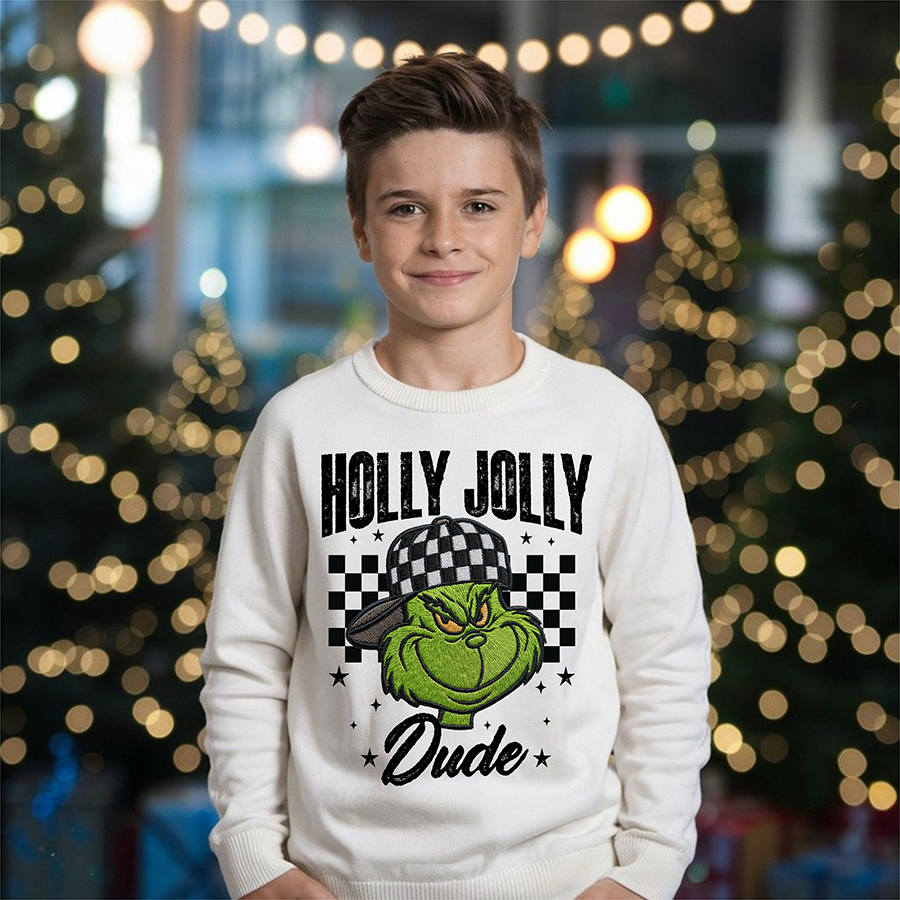 Holly Jolly Dude-Youth- Full Color DTF Transfer - Friday New Releases