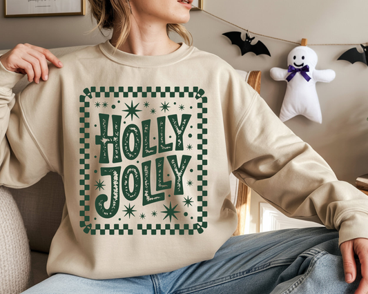 Holly Jolly Green-Single Color- DTF TRANSFER-2-5 Business Days