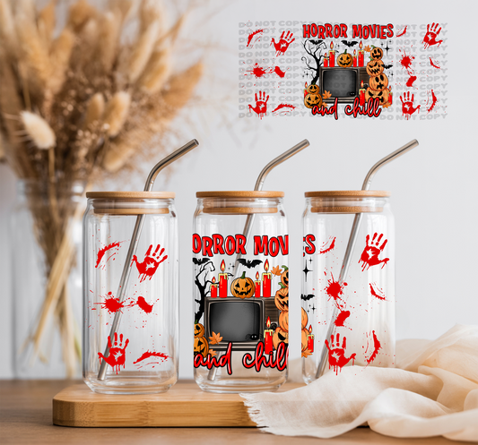 Horror Movies and Chill- 16 oz UVDTF Wrap -