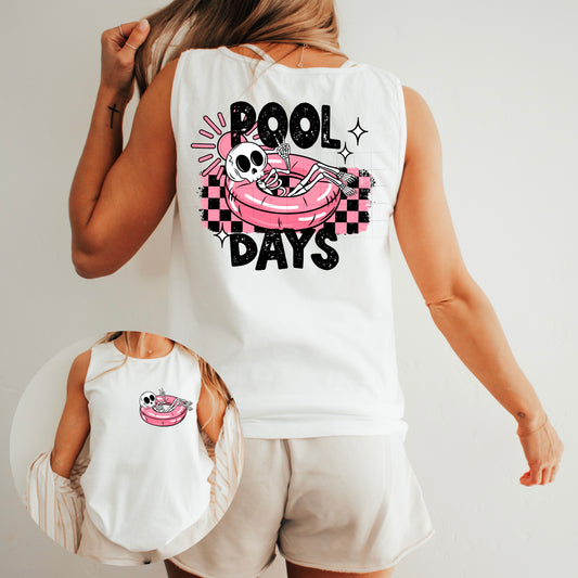 Pool Days-Pink-w/Pocket- Full Color DTF Transfer.-Kiss it Goodbye