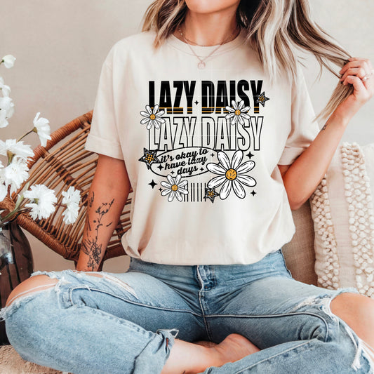 Lazy Daisy - Full Color DTF Transfer - RTS # 70