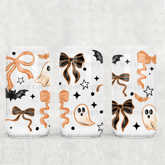 Orange Bows Ghostie -16 oz UVDTF Wrap - Friday New Releases