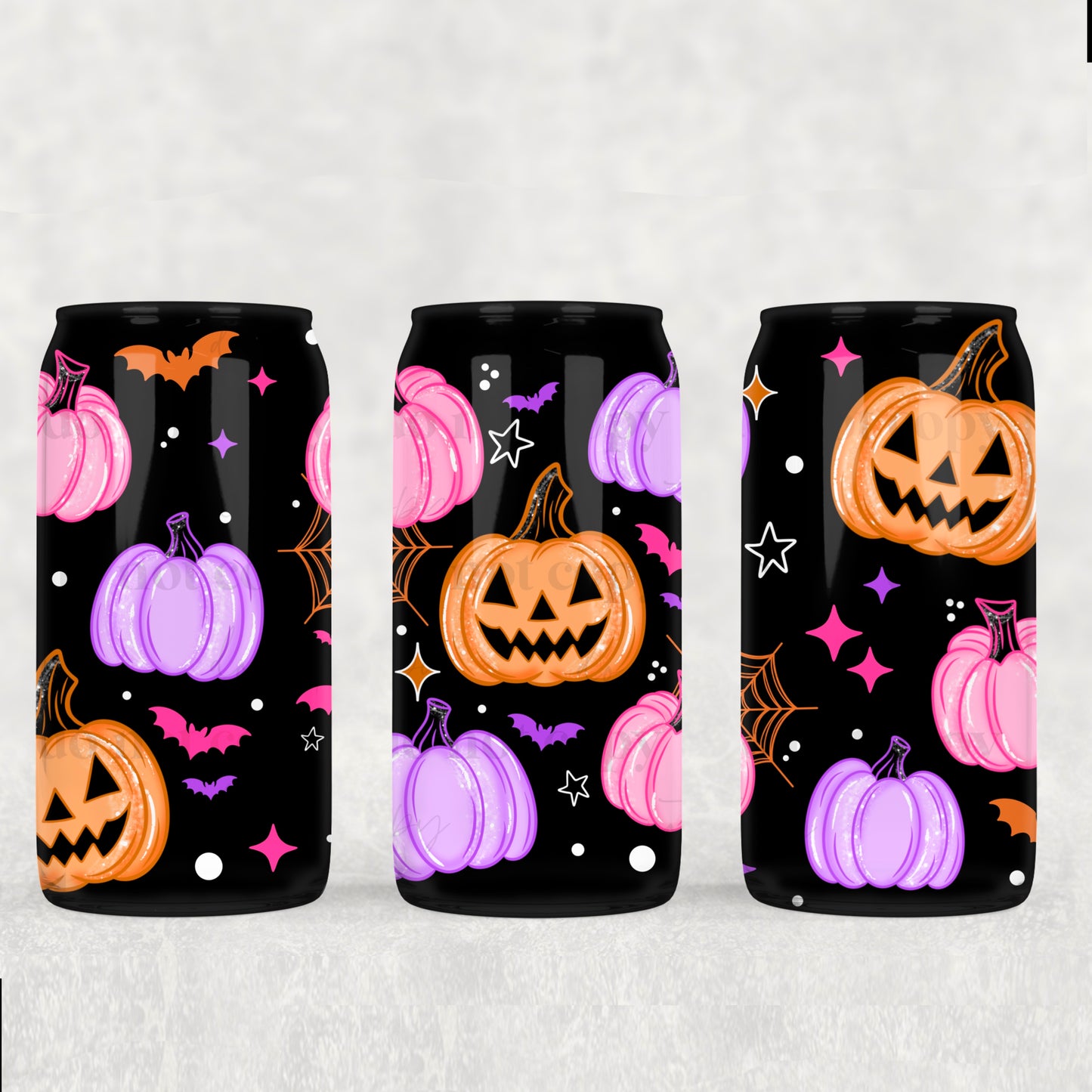 Neon Pumpkins-16 oz UVDTF Wrap -RTS