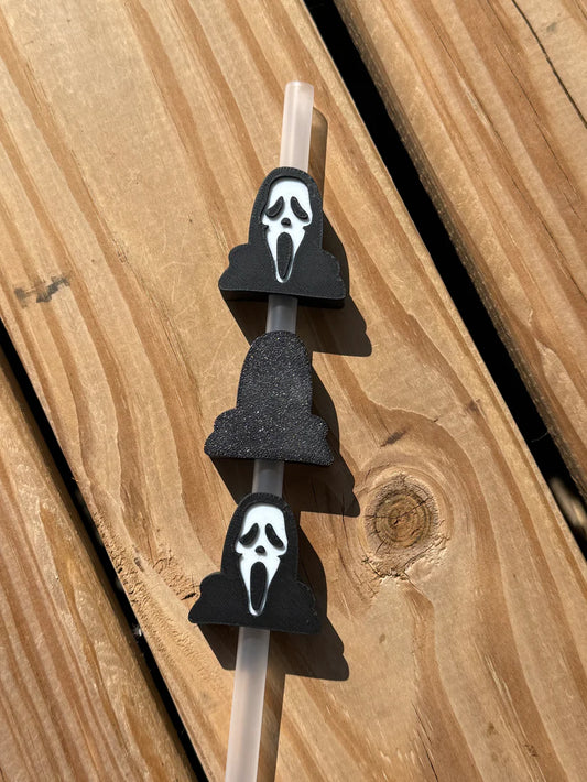 Ghost Face- 8mm Straw Topper (Standard Straw Size) Straw Not Included