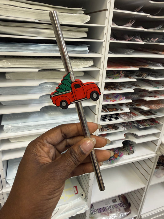 Red Truck - 8mm Straw Topper (Standard Straw Size) Straw Not Included