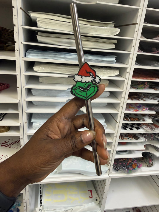 Red Grimpy Man - 8mm Straw Topper (Standard Straw Size) Straw Not Included