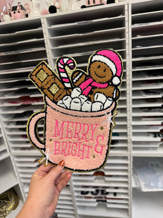 Merry & Bright Gingerbread - Chenille Patch - RTS