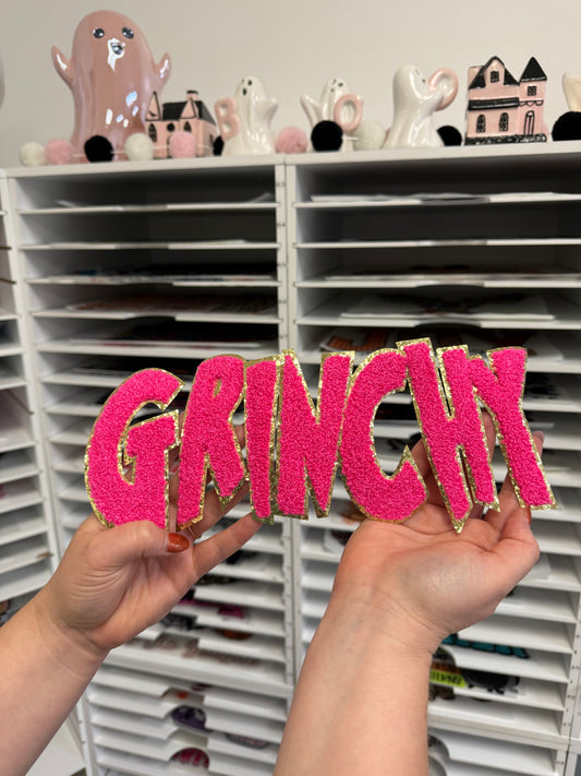 Grumpy - Pink - Chenille Patch - RTS