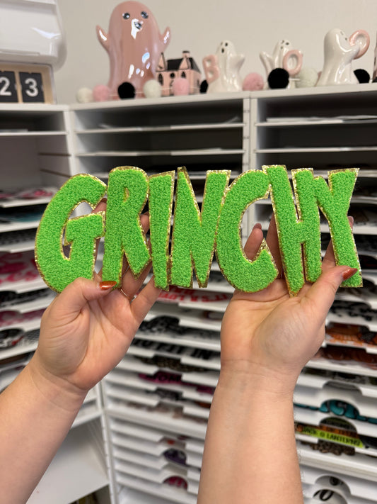 Grumpy - Green - Chenille Patch - RTS