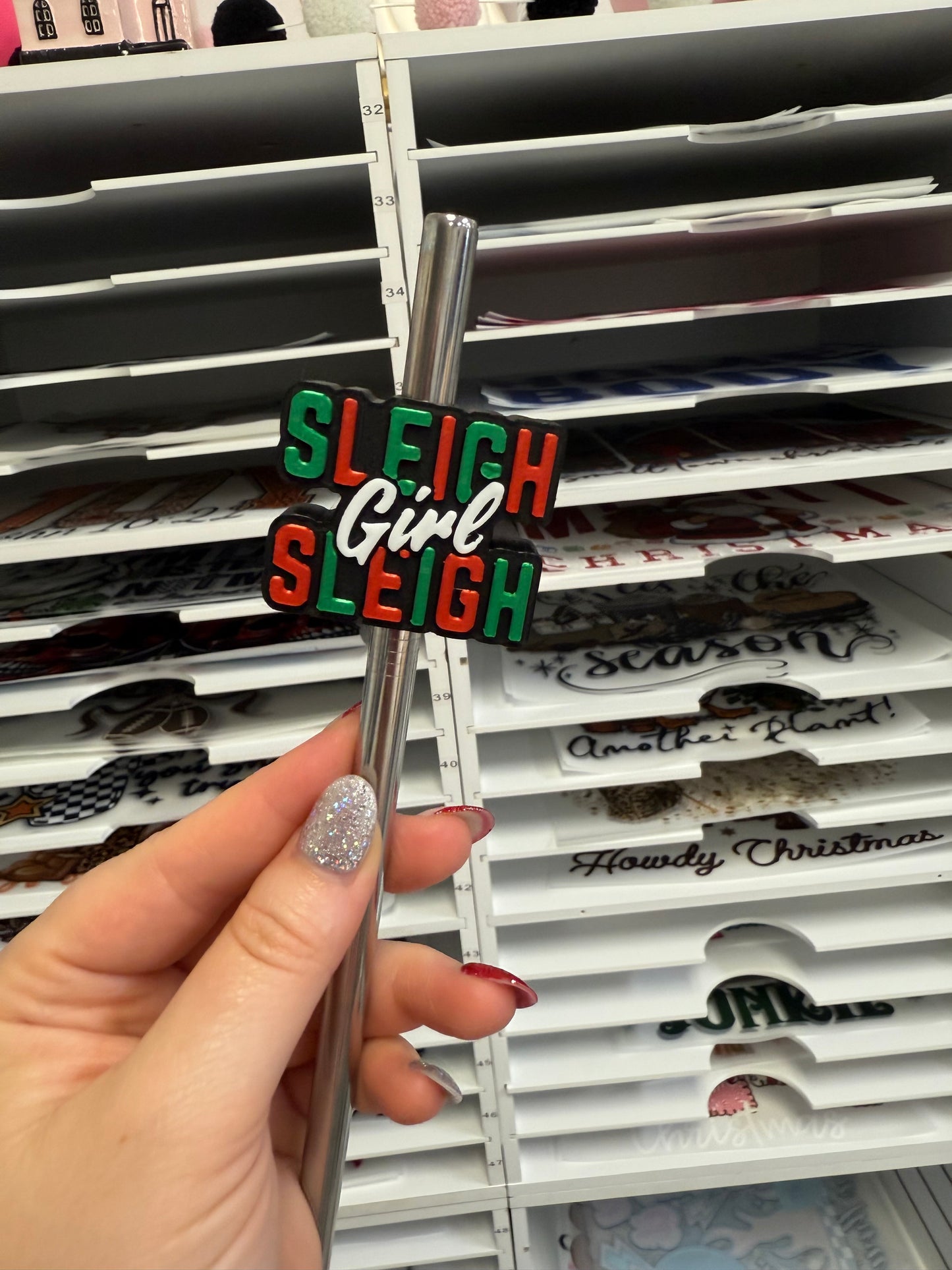 Sleigh Girl - Straw Topper - Fits up to 40oz - RTS