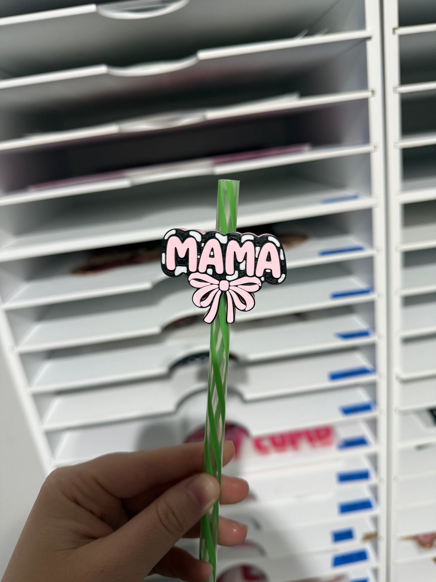 Mama Checker Coquette - Straw Topper - Fits up to 20oz - Friday New Releases