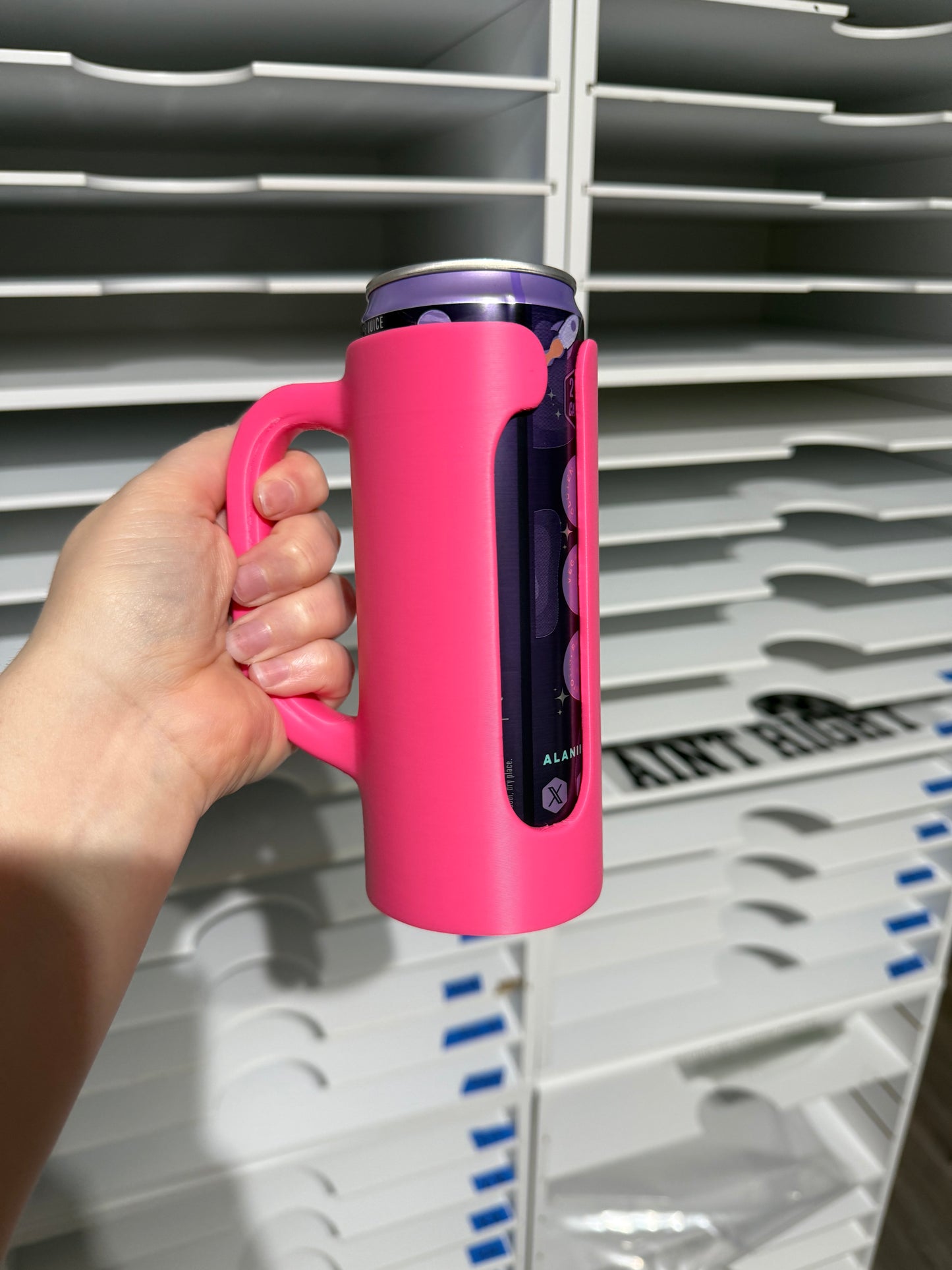 Pretty Grip Drink Holders - Pink - 12oz Can Holder With handle - RTS