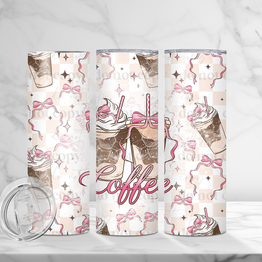 Pink Coffee Coquette -20oz TUMBLER WRAP
