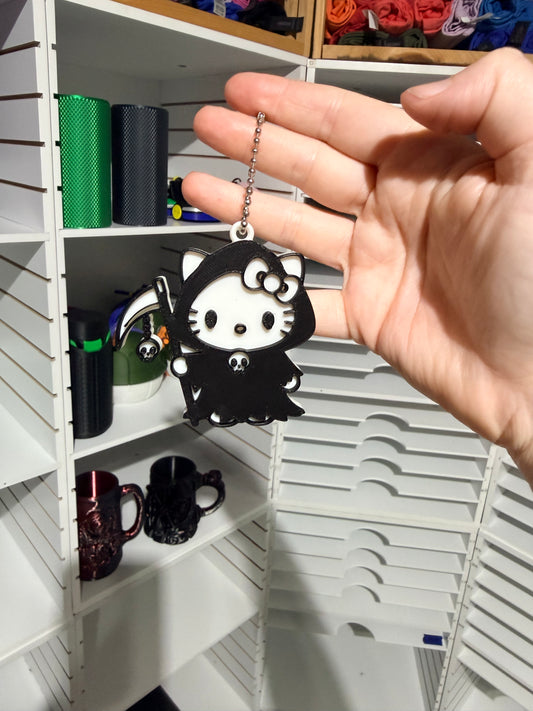 Reaper Kitty - Can Tab Opener Keychain - 3D Printed - Flash Grab Friday