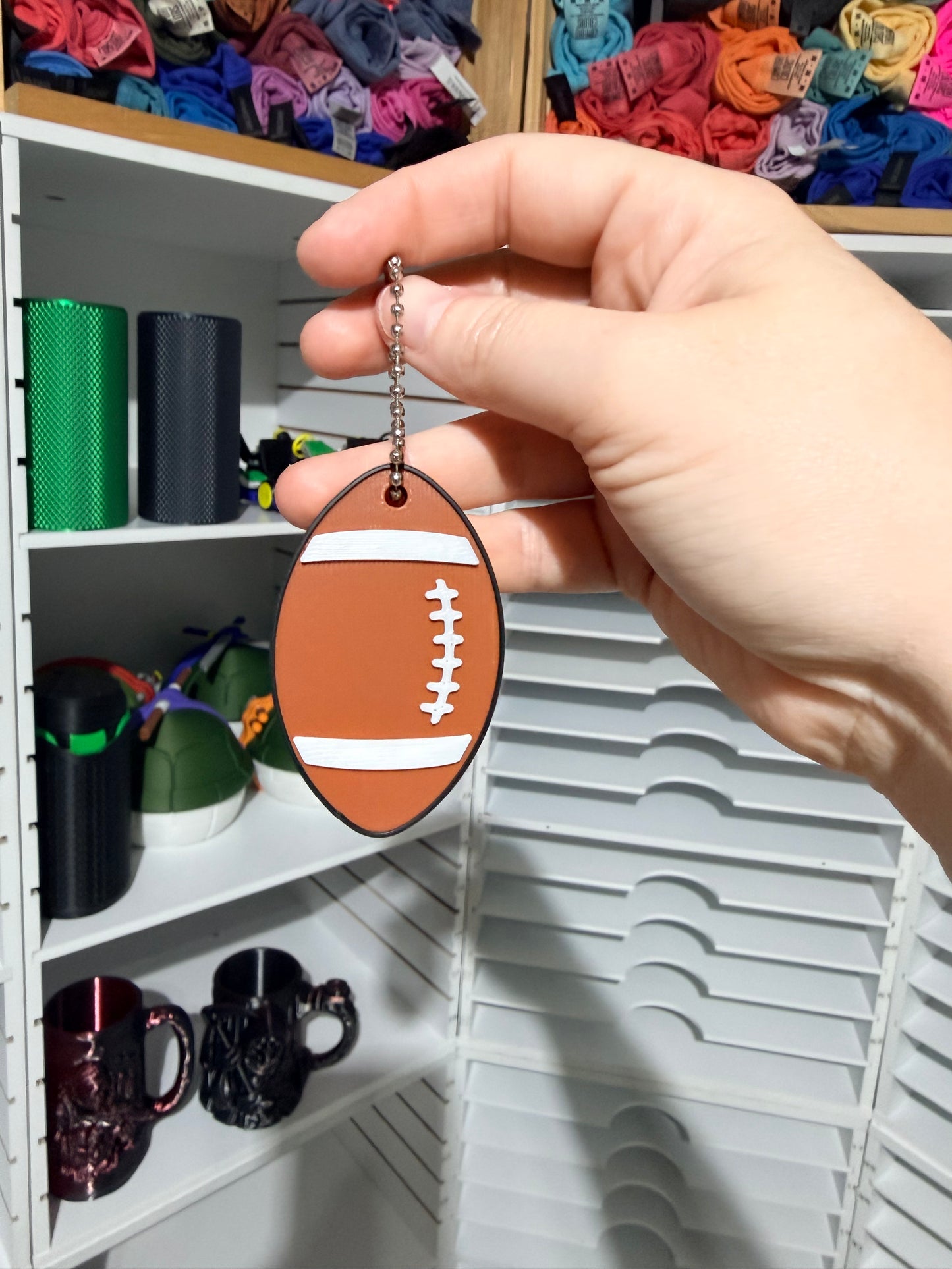 Football - Can Tab Opener Keychain - 3D Printed - Flash Grab Friday