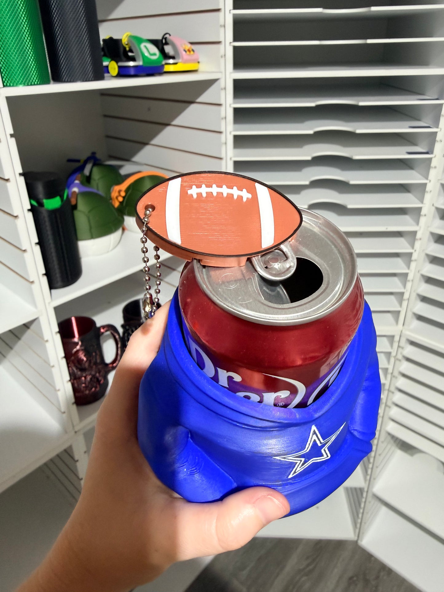 Football - Can Tab Opener Keychain - 3D Printed - Flash Grab Friday