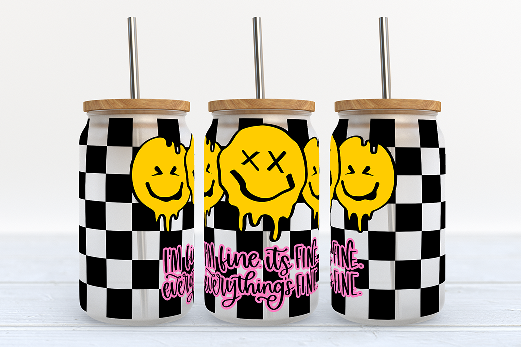 I'm Fine Melting Smiley - UV DTF PRINT