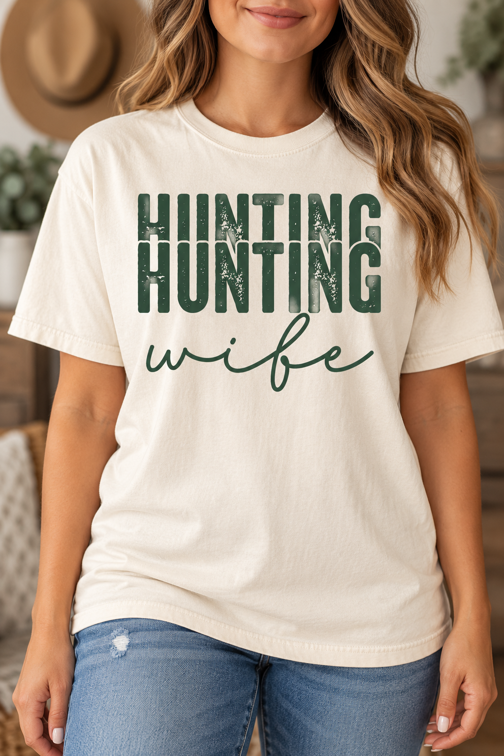 Hunting Wife- Green - DTF Transfer - 2 to 5 business days