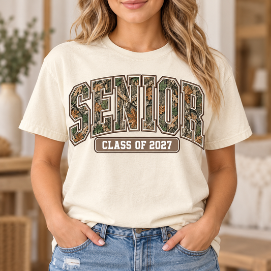 Retro Camo Senior 2027- Full Color DTF TRANSFER