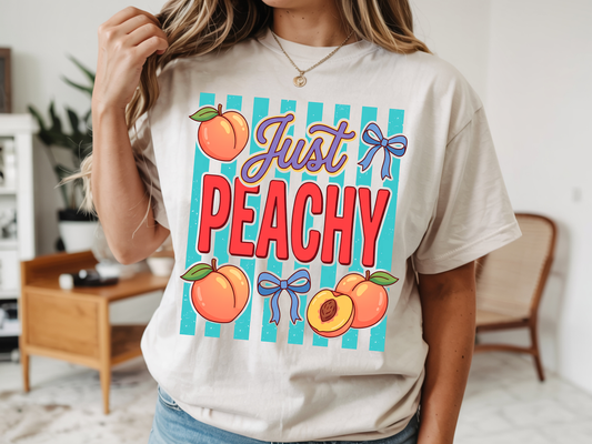 Just Peachy Striped - Full Color - DTF Transfer - WHOLESALE