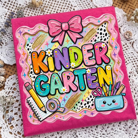Kinder Garten - Girl Youth - Full Color DTF Transfer - Flash Grab Friday