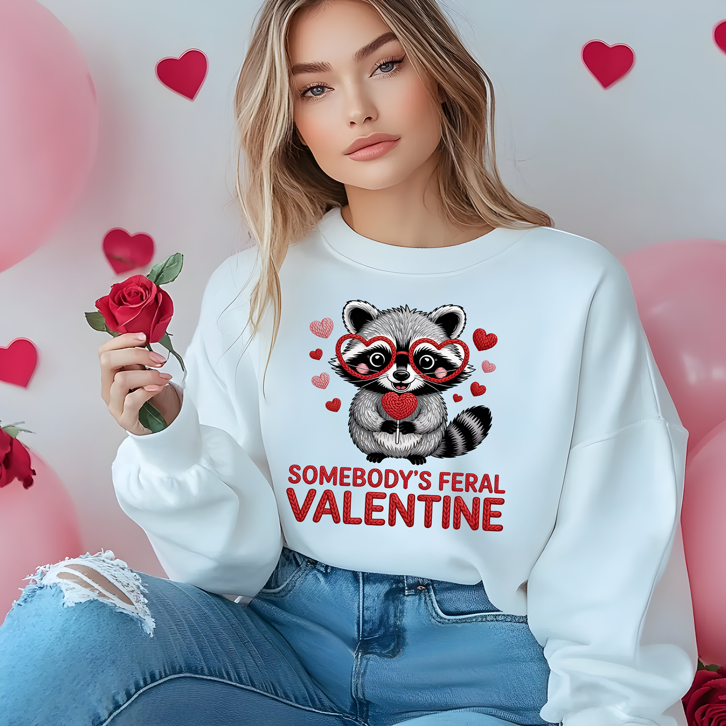 Knitted Raccoon Feral-Full Color -DTF Transfer-WHOLESALE