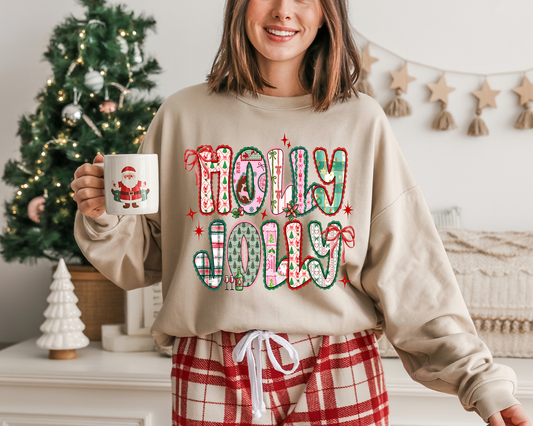 Lace Holly Jolly -Full Color DTF Transfer -2-5 Business Days