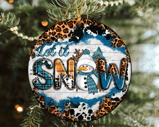 Let It Snow Leopard- Ornament UV Ornament Sticker - Friday New Releases
