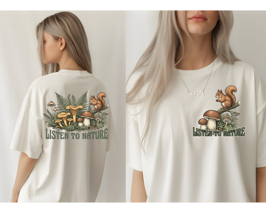 Listen to Nature w/ Pocket - Full Color DTF TRANSFER - WHOLESALE