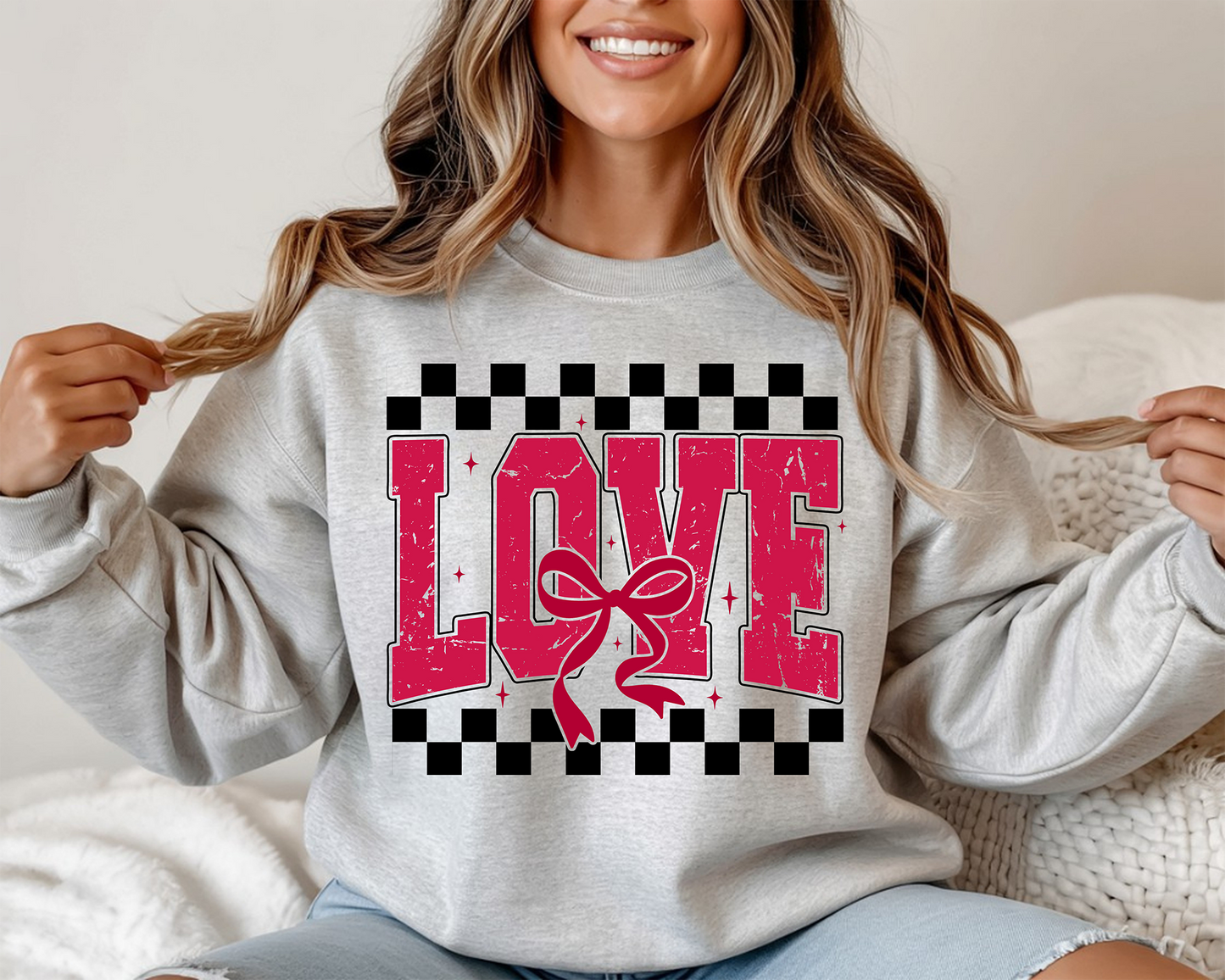Love Checkered -Full Color DTF Transfer -RTS#A8