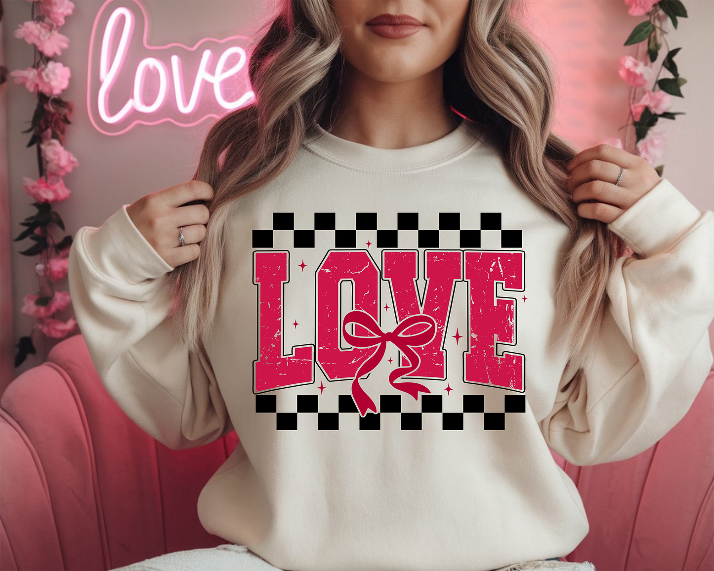 Love Checkered -Full Color DTF Transfer -RTS#A8