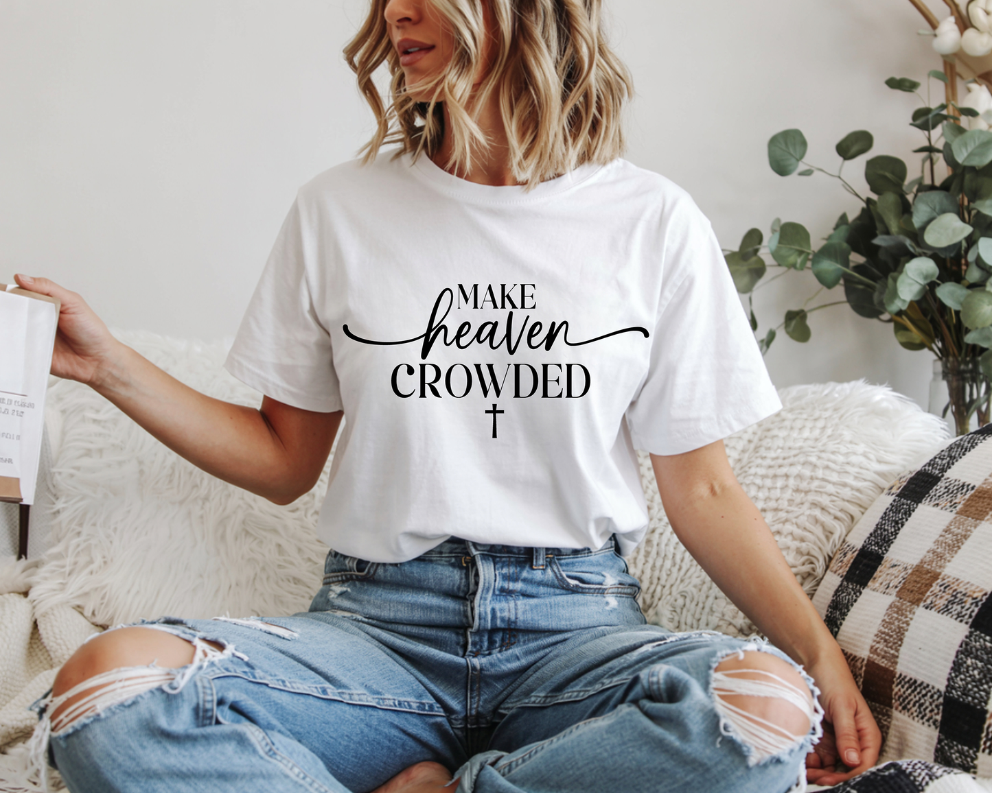 Make Heaven Crowded-blk- Full Color-DTF Transfer-WHOLESALE