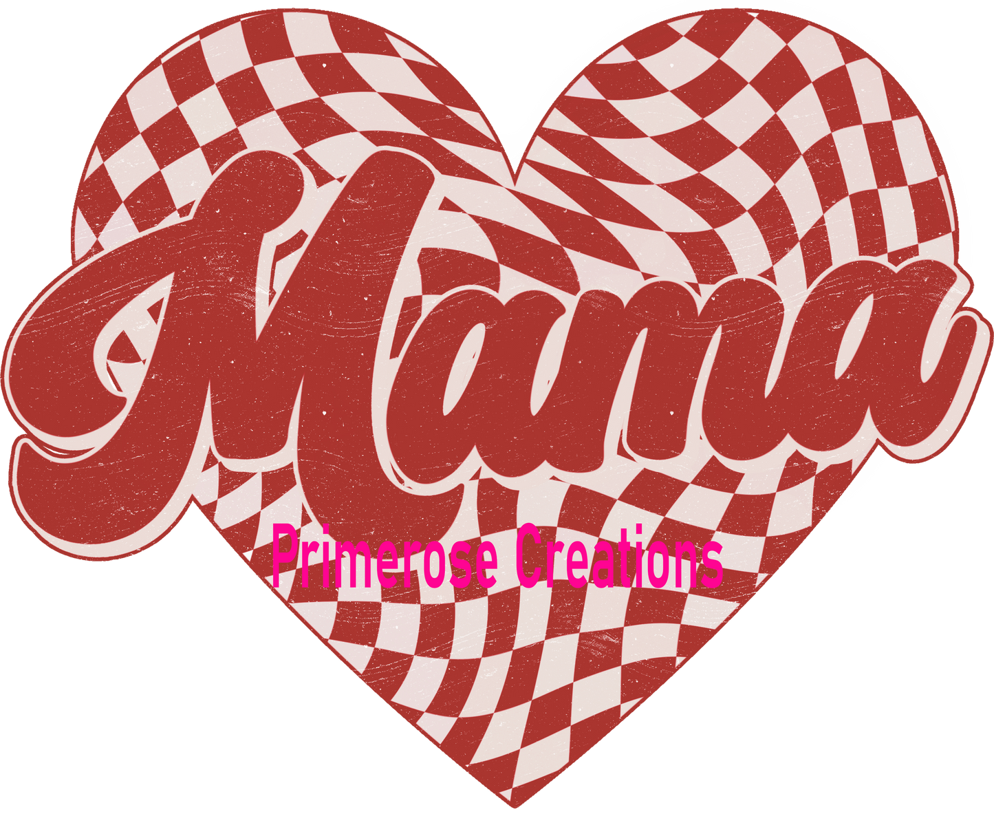 Mama Retro Heart Checkered DTF