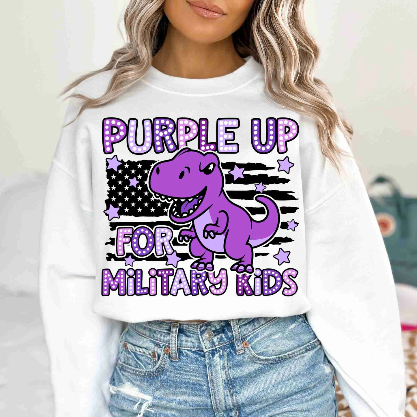 Military Kids Dino and Flag - DTF TRANSFER