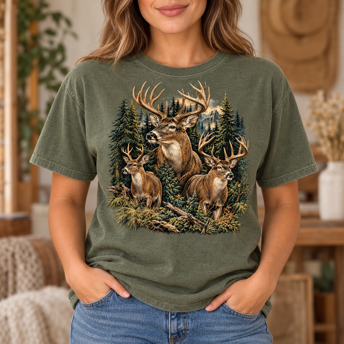 Halftone Deer- Full Color DTF TRANSFER