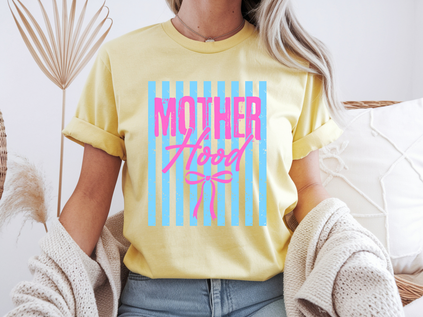 Striped Motherhood - Full Color - DTF Transfer - 2-5 Business Days