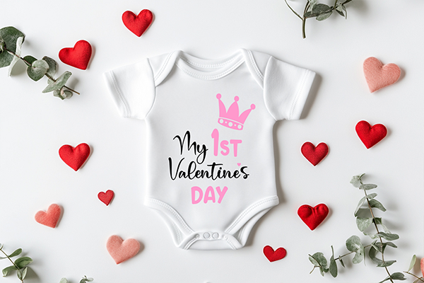 My 1st Valentine's day Girl Crown-Infant-Full Color-DTF Transfer-WHOLESALE