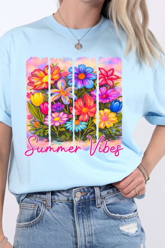Neon Flowers - Full Color - DTF Transfer - Flash Grab Friday