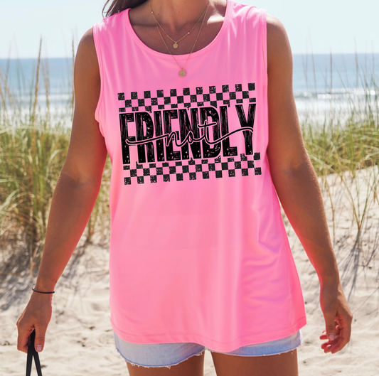 Not Friendly Checkered - Full Color - DTF Transfer - Flash Grab Friday
