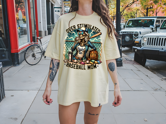 Overstimulated Baseball Mom - DTF TRANSFER