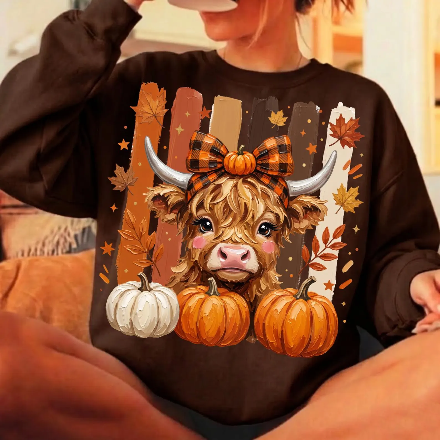 Painted Highland Cow - Full Color DTF Transfer - Thrifty Thursday