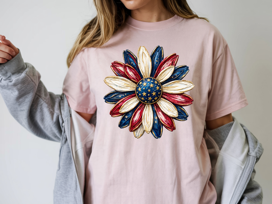 Patriotic Daisy - Full Color - DTF Transfer - Flash Grab Friday