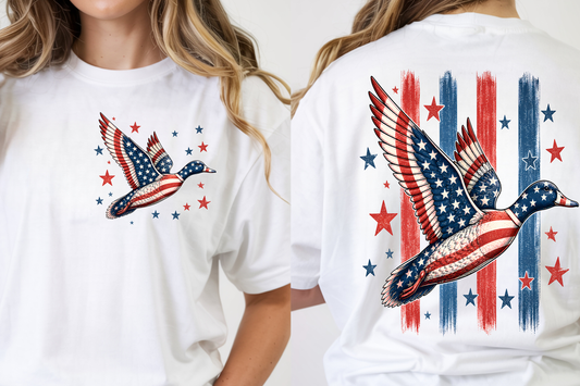 Patriotic Duck W Pocket - Full Color - DTF Transfer - Flash Grab Friday