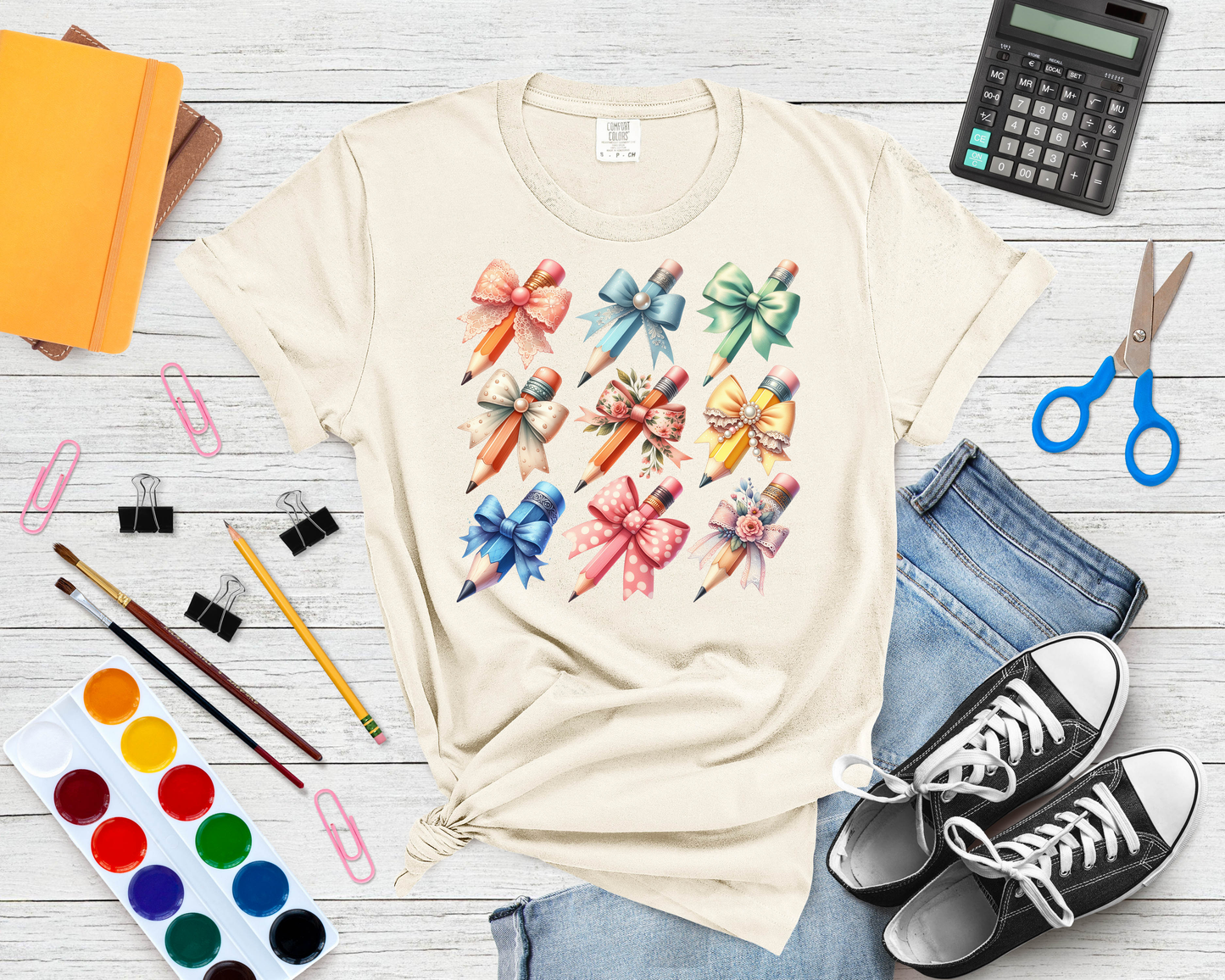 Pencils and Bows- DTF TRANSFER - WHOLESALE