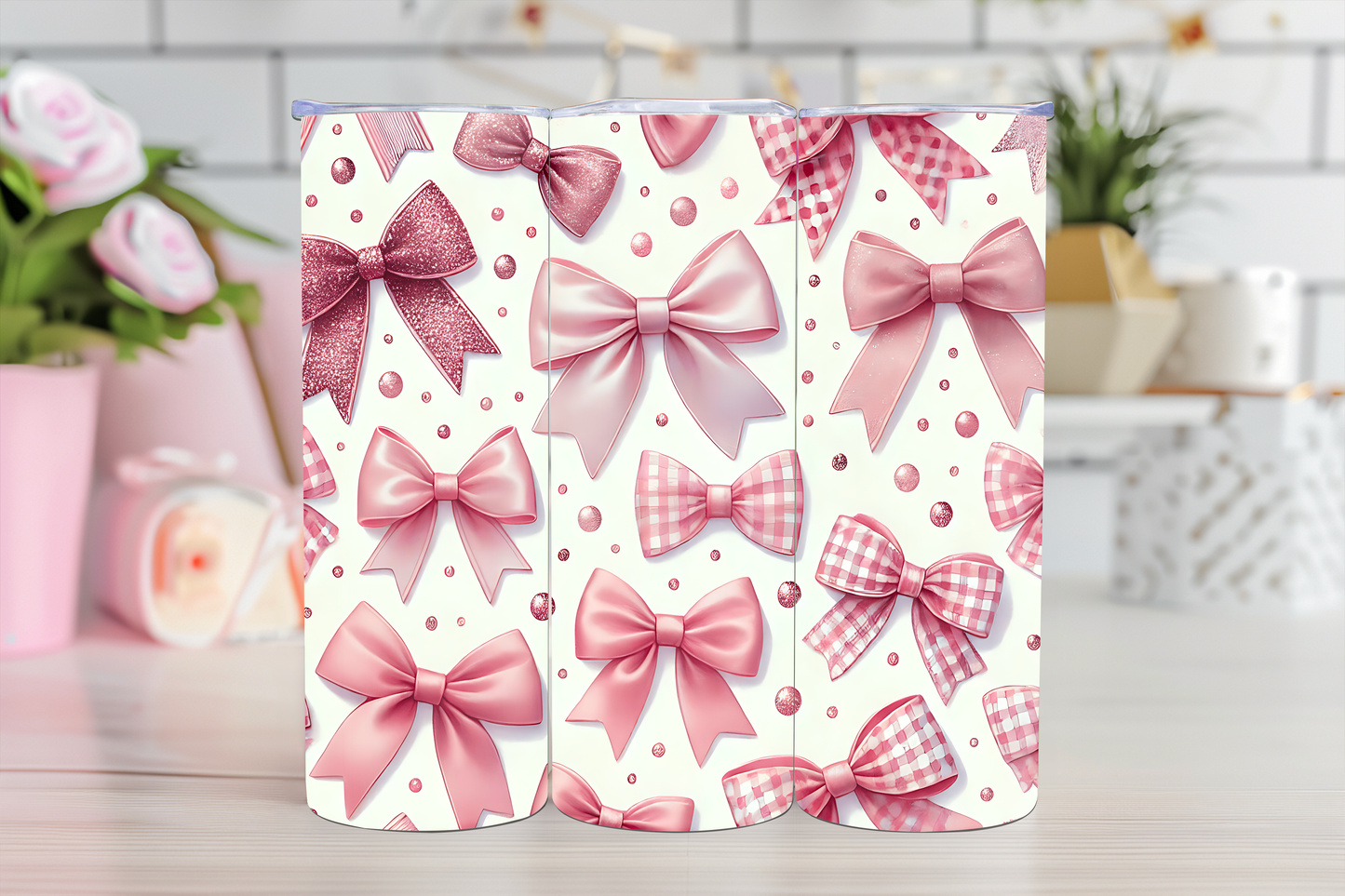 Pink Bow's - 20oz TUMBLER WRAP